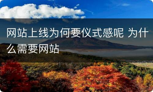 网站上线为何要仪式感呢 为什么需要网站