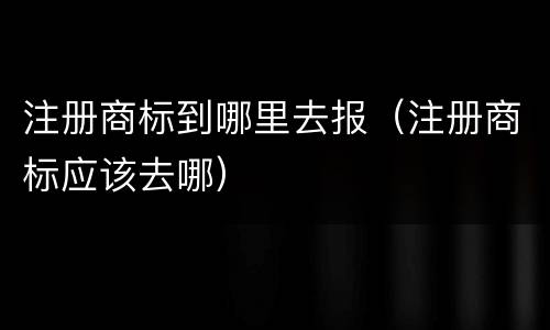 注册商标到哪里去报（注册商标应该去哪）