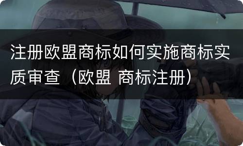 注册欧盟商标如何实施商标实质审查（欧盟 商标注册）