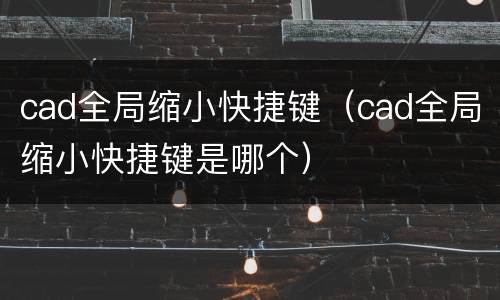cad全局缩小快捷键（cad全局缩小快捷键是哪个）