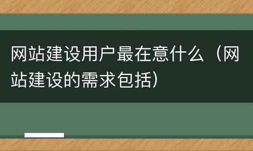 网站建设用户最在意什么（网站建设的需求包括）
