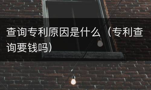 查询专利原因是什么（专利查询要钱吗）