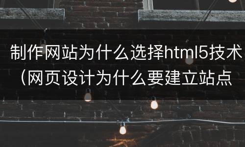 制作网站为什么选择html5技术（网页设计为什么要建立站点）