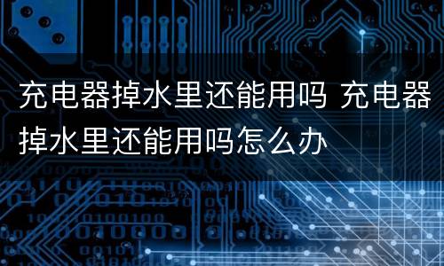 充电器掉水里还能用吗 充电器掉水里还能用吗怎么办
