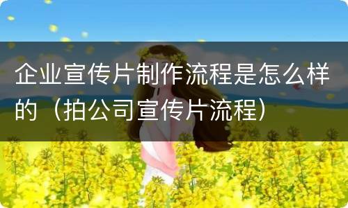 企业宣传片制作流程是怎么样的（拍公司宣传片流程）