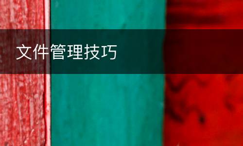  文件管理技巧
