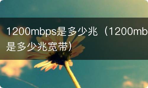 1200mbps是多少兆（1200mbps是多少兆宽带）
