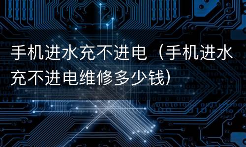 手机进水充不进电（手机进水充不进电维修多少钱）