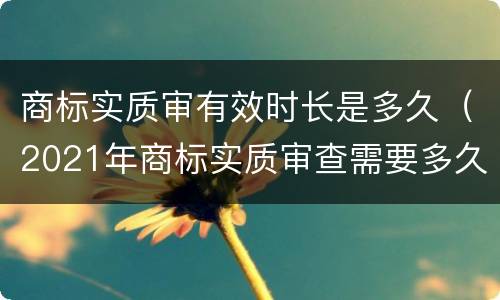 商标实质审有效时长是多久（2021年商标实质审查需要多久）
