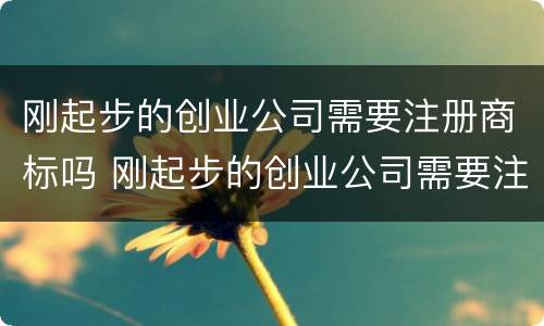 刚起步的创业公司需要注册商标吗 刚起步的创业公司需要注册商标吗多少钱