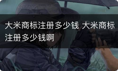 大米商标注册多少钱 大米商标注册多少钱啊