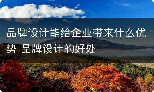 品牌设计能给企业带来什么优势 品牌设计的好处