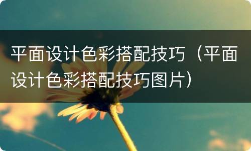 平面设计色彩搭配技巧（平面设计色彩搭配技巧图片）