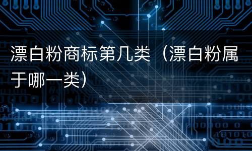 漂白粉商标第几类（漂白粉属于哪一类）