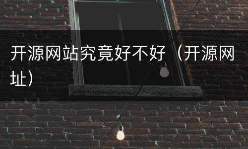 开源网站究竟好不好（开源网址）