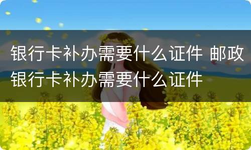 银行卡补办需要什么证件 邮政银行卡补办需要什么证件