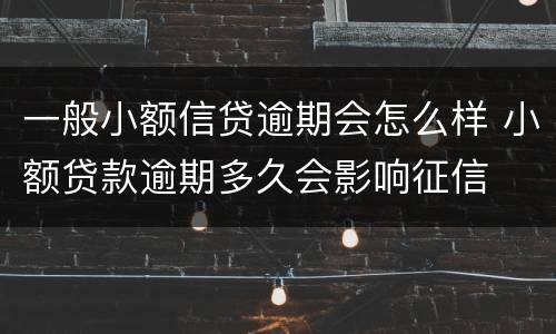 一般小额信贷逾期会怎么样 小额贷款逾期多久会影响征信