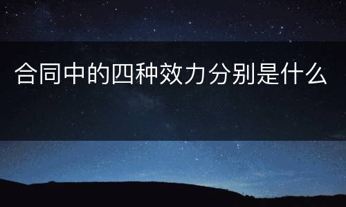 合同中的四种效力分别是什么