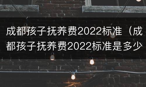 成都孩子抚养费2022标准（成都孩子抚养费2022标准是多少）