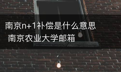 南京n+1补偿是什么意思 南京农业大学邮箱