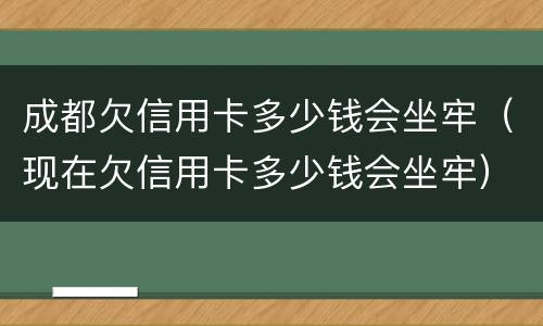 成都欠信用卡多少钱会坐牢（现在欠信用卡多少钱会坐牢）
