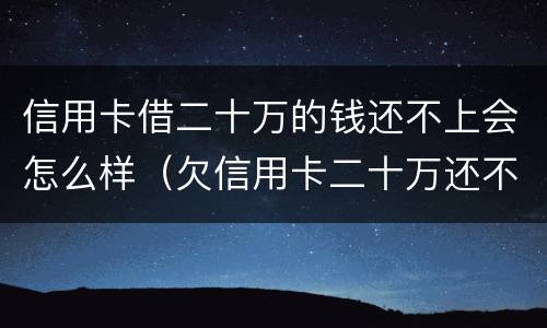 信用卡借二十万的钱还不上会怎么样（欠信用卡二十万还不起,可以慢慢还吗）