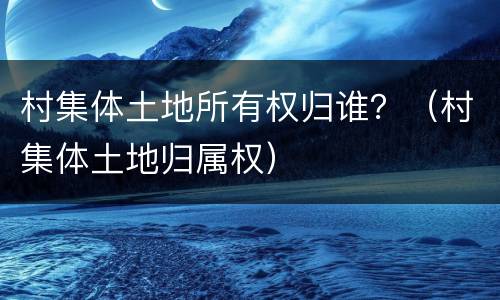 村集体土地所有权归谁？（村集体土地归属权）