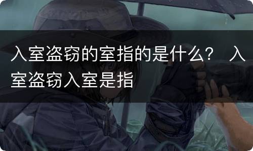 入室盗窃的室指的是什么？ 入室盗窃入室是指