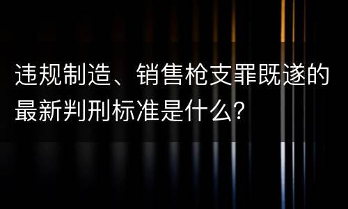 违规制造、销售枪支罪既遂的最新判刑标准是什么？