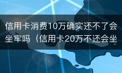 信用卡消费10万确实还不了会坐牢吗（信用卡20万不还会坐牢吗）