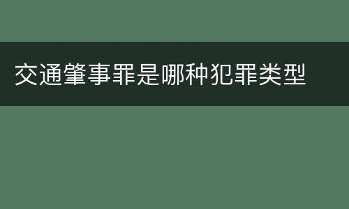 交通肇事罪是哪种犯罪类型