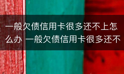 一般欠债信用卡很多还不上怎么办 一般欠债信用卡很多还不上怎么办呢