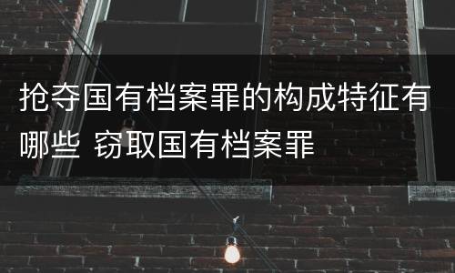 抢夺国有档案罪的构成特征有哪些 窃取国有档案罪