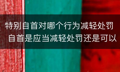 特别自首对哪个行为减轻处罚 自首是应当减轻处罚还是可以减轻