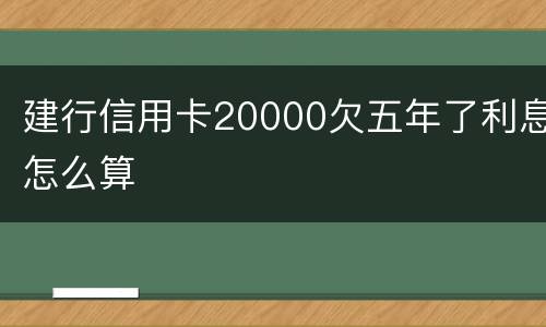 建行信用卡20000欠五年了利息怎么算