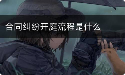 合同纠纷开庭流程是什么