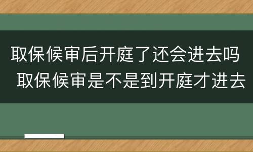 取保候审后开庭了还会进去吗 取保候审是不是到开庭才进去