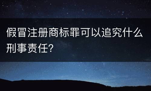 假冒注册商标罪可以追究什么刑事责任？