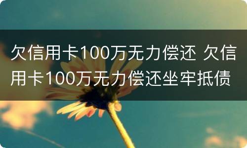 欠信用卡100万无力偿还 欠信用卡100万无力偿还坐牢抵债