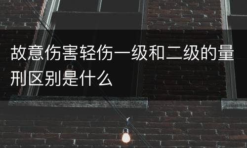 故意伤害轻伤一级和二级的量刑区别是什么