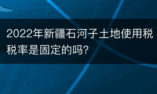 2022年新疆石河子土地使用税税率是固定的吗？