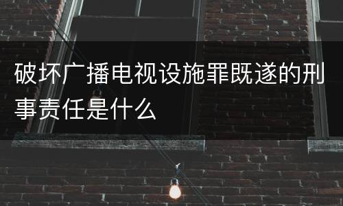 破坏广播电视设施罪既遂的刑事责任是什么