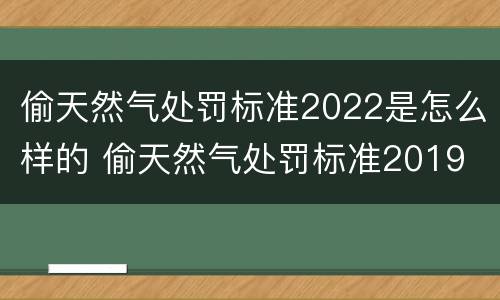 偷天然气处罚标准2022是怎么样的 偷天然气处罚标准2019