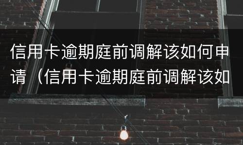 信用卡逾期庭前调解该如何申请（信用卡逾期庭前调解该如何申请解除）