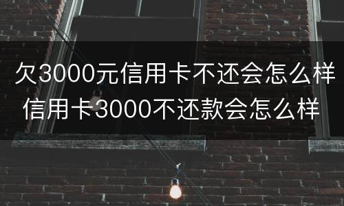 欠3000元信用卡不还会怎么样 信用卡3000不还款会怎么样