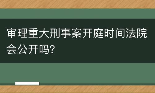 审理重大刑事案开庭时间法院会公开吗？
