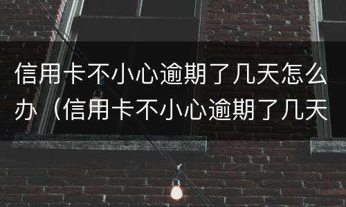 信用卡不小心逾期了几天怎么办（信用卡不小心逾期了几天怎么办呀）