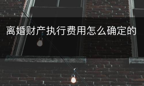 离婚财产执行费用怎么确定的