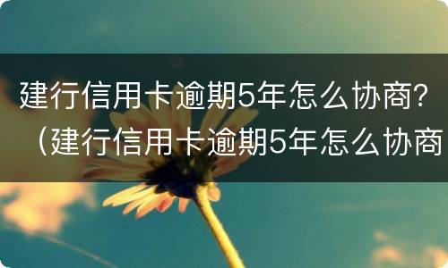 建行信用卡逾期5年怎么协商？（建行信用卡逾期5年怎么协商）