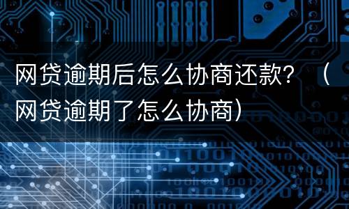 网贷逾期后怎么协商还款？（网贷逾期了怎么协商）